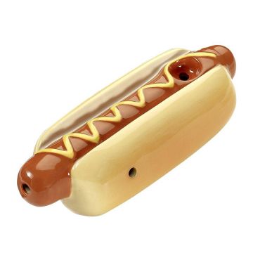 Ceramic Hand Pipe Hotdog (B23953)